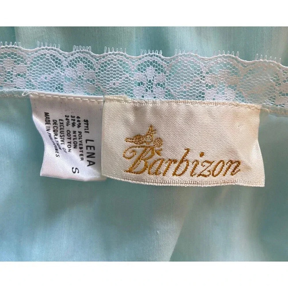 NWT Vintage Barbizon Nightgown Robe Blue Embroidery Lace Small S New - Picture 4 of 5